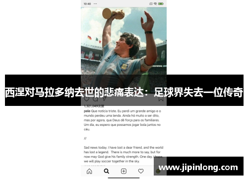 西涅对马拉多纳去世的悲痛表达：足球界失去一位传奇